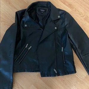 Black leather jacket